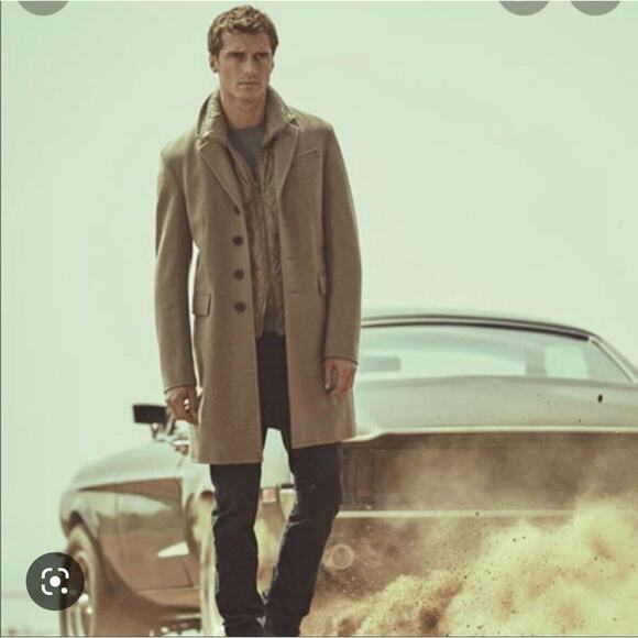 NWT Burberry Men Size M Lyndson 3-in-1 Taupe Wool Cashmere Long Coat + Vest - Picture 2 of 14